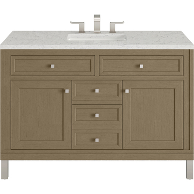 James Martin Chicago 48 inch Single Vanity, Walnut Whisper, w/ 3 CM Eternal Jasmine Pearl Silestone® Top, 840467802041, 503-V48-WLW-3EJP