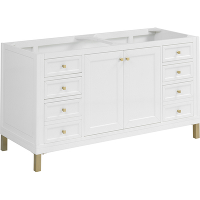 James Martin Chicago 60 inch Double Vanity, Glossy White, 840467806773, 503-V60D-M-GW