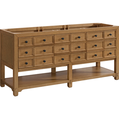 James Martin Malibu 72 inch Double Vanity Cabinet, Amber Birch, 840108979644, 505-V72-AMB