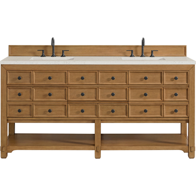 James Martin Malibu 72 inch Double Vanity, Amber Birch w/ 3 CM Lime Delight Top, 840108992445, 505-V72-AMB-3LDL