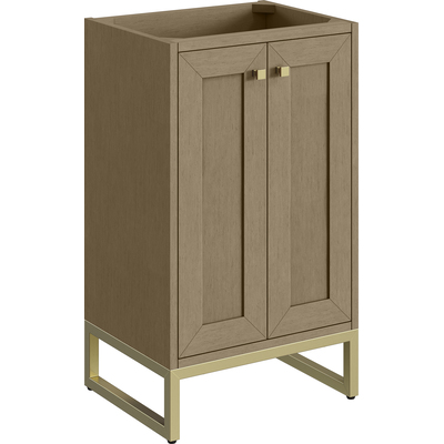 James Martin Chianti 20 inch Single Cabinet, Walnut Whisper, Champagne Brass, 840467805691, 533-V20-WLW-CB