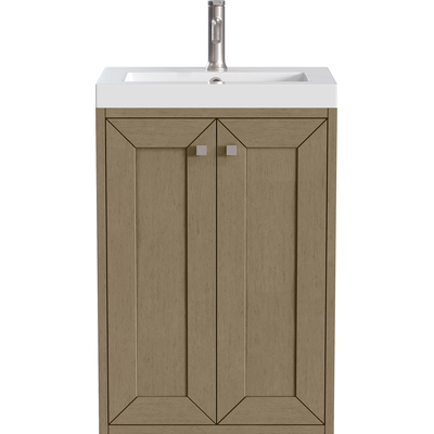 James Martin Chianti 20 inch Single Vanity, Walnut Whisper w/ White Glossy Composite Stone Top, 840467805554, 533V20WLWLWG