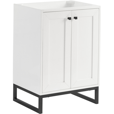 James Martin Chianti 24 inch Single Cabinet, Glossy White, Matte Black, 840467805714, 533-V24-GW-MBK