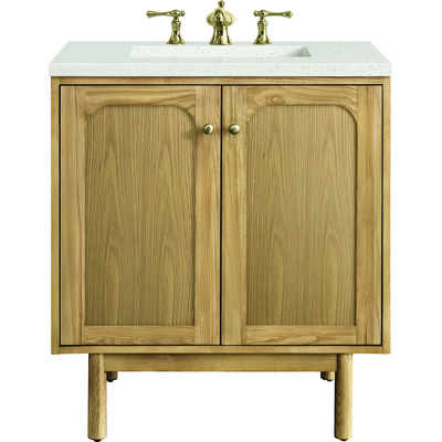 James Martin Laurent 30 inch Single Vanity, Light Natural Oak w/ 3 CM Lime Delight Top, 840108969546, 545-V30-LNO-3LDL