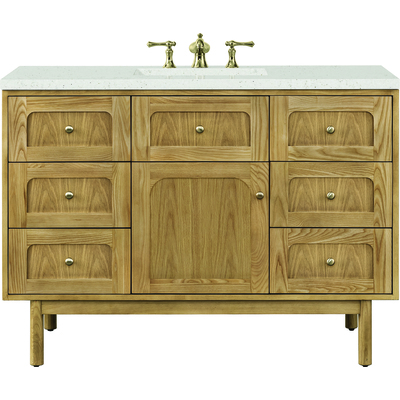 James Martin Laurent 48 inch Single Vanity, Light Natural Oak w/ 3 CM Lime Delight Top, 840108969560, 545-V48-LNO-3LDL
