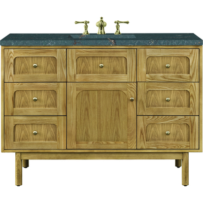 James Martin Laurent 48 inch Single Vanity, Light Natural Oak w/ 3 CM Parisien Bleu Top, 840108968006, 545-V48-LNO-3PBL