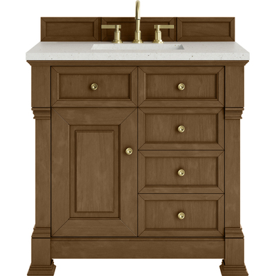 James Martin Brookfield 36 inch Single Vanity, Honey Oak w/ 3 CM Lime Delight Silestone® Top, 840467803024, 547-V36-HNO-3LDL