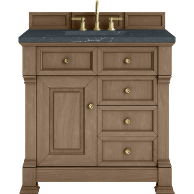 James Martin Brookfield 36 inch Single Vanity, Pecan w/3 CM Charcoal Soapstone Silestone® Top, 840467803086, 547-V36-PCN-3CSP