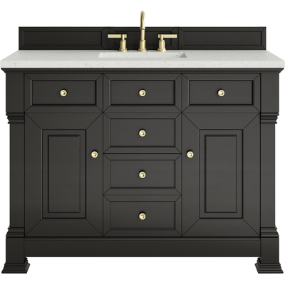 James Martin Brookfield 48 inch Single Vanity, Black Onyx w/ 3 CM Lime Delight Silestone® Top, 840467803208, 547-V48-BKO-3LDL