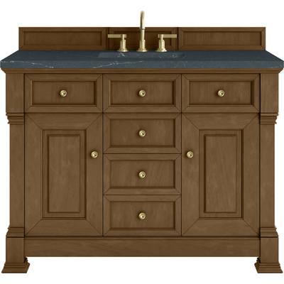 James Martin Brookfield 48 inch Single Vanity, Honey Oak w/ 3 CM Charcoal Soapstone Silestone® Top, 840467803260, 547-V48-HNO-3CSP
