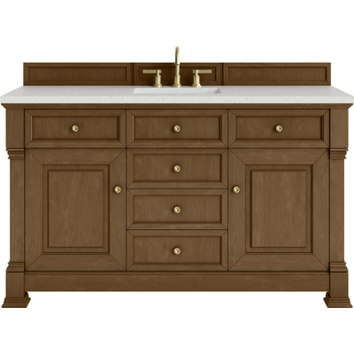 James Martin Brookfield 60 inch Single Vanity, Honey Oak w/ 3 CM Lime Delight Silestone® Top, 840467803925, 547-V60S-HNO-3LDL