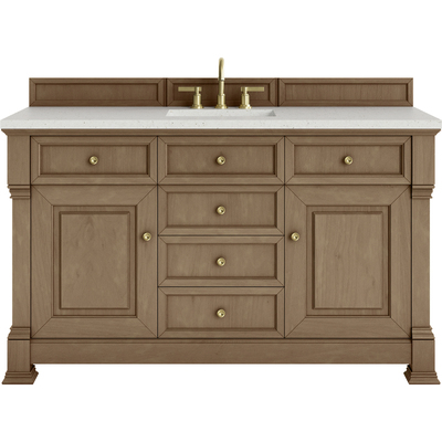 James Martin Brookfield 60 inch Single Vanity, Pecan w/ 3 CM Lime Delight Silestone®  Top, 840467804038, 547-V60S-PCN-3LDL