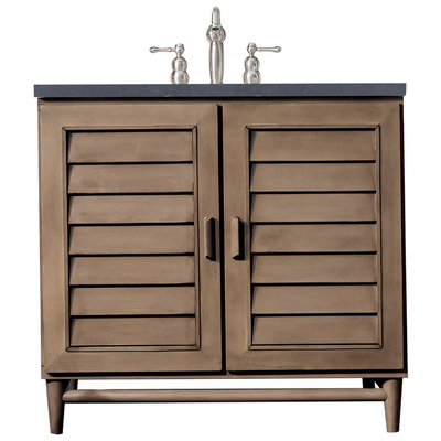 James Martin Bathroom Vanities, Single Sink Vanities, 30-40, Transitional, Light Brown, With Top and Sink, Whitewashed Walnut, Transitional, Charcoal Soapstone, Maple, Yellow Poplar, Plywood Panels, Vanity, 846871083199, 620-V36-WW-3CSP