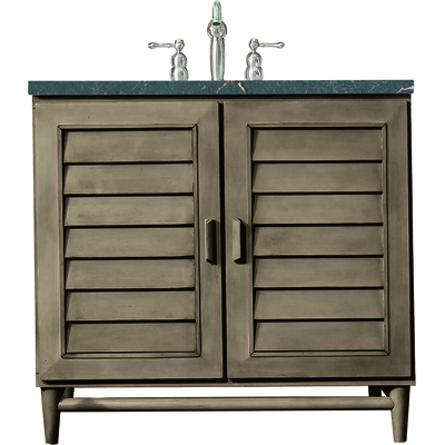 James Martin Portland 36 inch Single Vanity Whitewashed Walnut w/ 3 CM Parisien Bleu Quartz Top, 840108968020, 620-V36-WW-3PBL