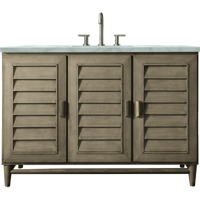 James Martin Portland 48 inch Single Vanity Whitewashed Walnut w/ 3 CM Victorian Silver Silestone Top w/FreePower Wireless Charger, 840467811579, 620-V48-WW-FVSL