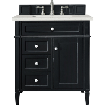 James Martin Brittany 30 inch Single Vanity, Black Onyx, w/ 3 CM Lime Delight Quartz Top, 840108969638, 650-V30-BKO-3LDL