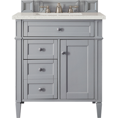 James Martin Brittany 30 inch Single Vanity, Urban Gray, w/ 3 CM Lime Delight Quartz Top, 840108969676, 650-V30-UGR-3LDL