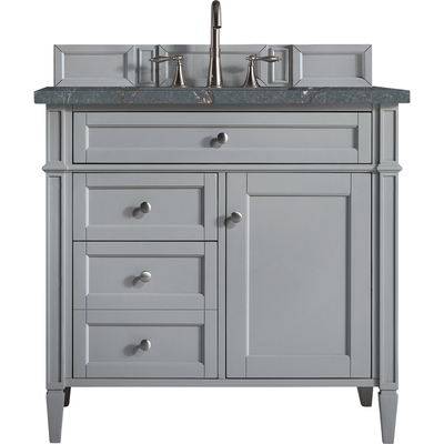 James Martin Brittany 36 inch Single Vanity, Urban Gray w/ 3 CM Parisien Bleu Quartz Top, 840108968167, 650-V36-UGR-3PBL