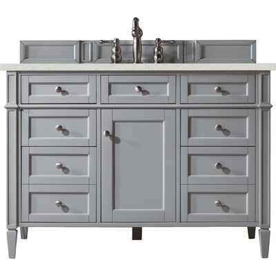 James Martin Brittany 48 inch Single Vanity, Urban Gray w/ 3 CM Lime Delight Quartz Top, 840108969775, 650-V48-UGR-3LDL