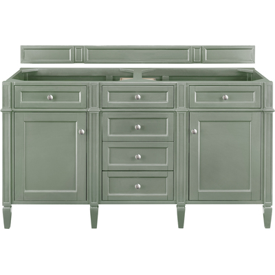 James Martin Brittany 60 inch Double Vanity Cabinet, Smokey Celadon, 840467805875, 650-V60D-M-SC