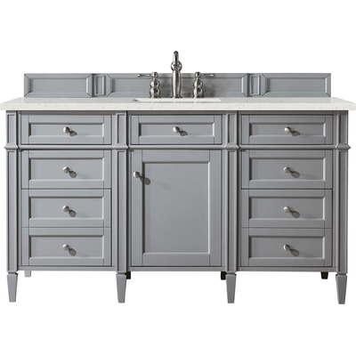 James Martin Brittany 60 inch Single Vanity, Urban Gray w/ 3 CM Lime Delight Quartz Top, 840108969874, 650-V60S-UGR-3LDL