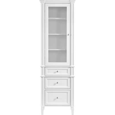 James Martin Brittany Linen Cabinet, Bright White, 840108983320, 655-LC-BW