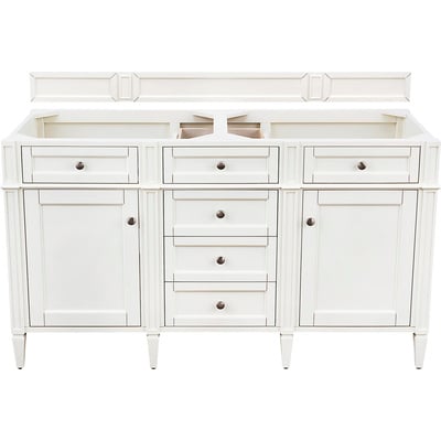 James Martin Brittany 60 inch Double Bathroom Vanity in Bright White, 840108957697, 655-V60D-BW
