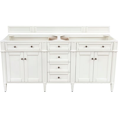James Martin Brittany 72 inch Double Bathroom Vanity in Bright White, 840108957710, 655-V72-BW
