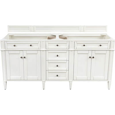 James Martin Brittany 72 inch Double Vanity in Bright White, 840467806049, 655-V72-M-BW