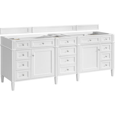 James Martin Brittany 84 inch Double Vanity in Bright White, 840108957727, 655-V84-BW