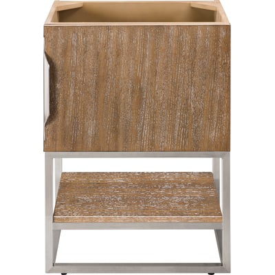 James Martin Columbia 24 inch Single Vanity Cabinet, Latte Oak, Brushed Nickel, 840108963377, 883-V24-LO-BN