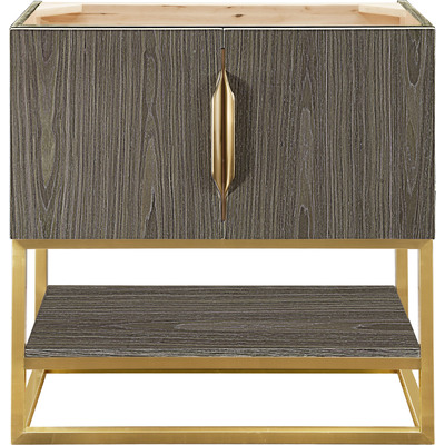 James Martin Columbia 31.5 inch Single Vanity Cabinet, Ash Gray, Radiant Gold, 840108963483, 883-V31.5-AG-RG