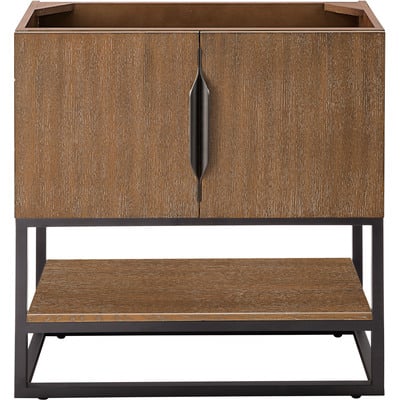 James Martin Columbia 31.5 inch Single Vanity Cabinet, Latte Oak, Matte Black, 840108963605, 883-V31.5-LO-MB