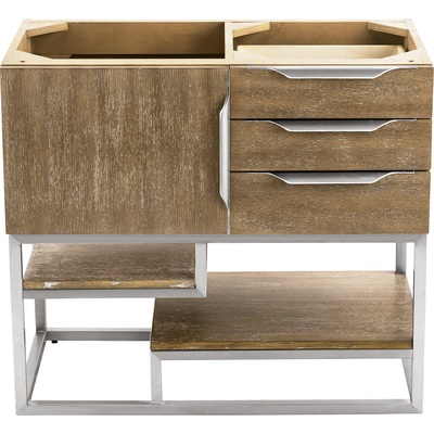 James Martin Columbia 36 inch Single Vanity Cabinet, Latte Oak, Brushed Nickel, 840108963773, 983-V36-LTO-BN