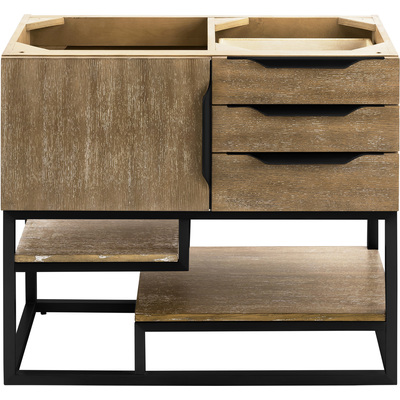 James Martin Columbia 36 inch Single Vanity Cabinet, Latte Oak, Matte Black, 840108963797, 983-V36-LTO-MB