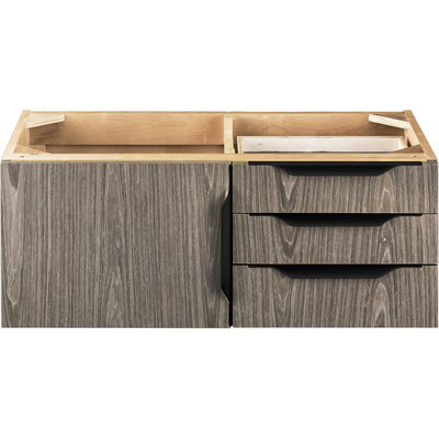 James Martin Columbia 36 inch Single Wall Mount Vanity Cabinet, Ash Gray, Matte Black, 840108964589, 983-V36-W-AG-B