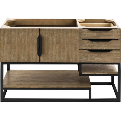 James Martin Columbia 48 inch Single Vanity Cabinet, Latte Oak, Matte Black, 840108963971, 983-V48-LTO-MB