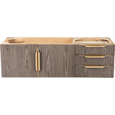 James Martin Columbia 48 inch Single Wall Mount Vanity Cabinet, Ash Gray, Radiant Gold, 840108964718, 983-V48-W-AG-G