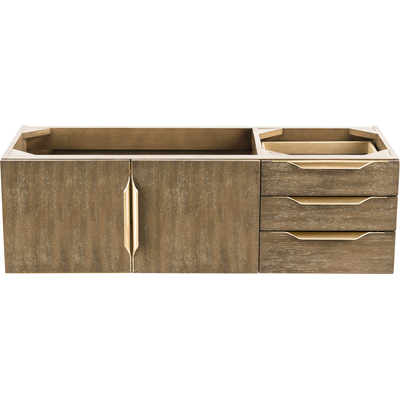 James Martin Columbia 48 inch Single Wall Mount Vanity Cabinet, Latte Oak, Radiant Gold, 840108964817, 983-V48-W-LO-G