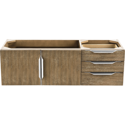 James Martin Columbia 48 inch Single Wall Mount Vanity Cabinet, Latte Oak, Brushed Nickel, 840108977442, 983-V48-W-LO-N