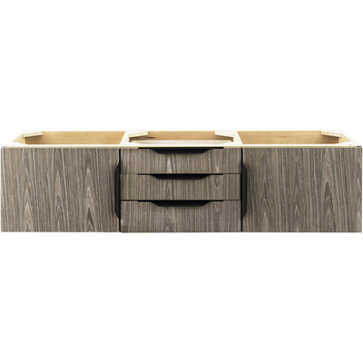 James Martin Columbia 59 inch Double Wall Mount Vanity Cabinet, Ash Gray, Matte Black, 840108964886, 983-V59D-W-AG-B