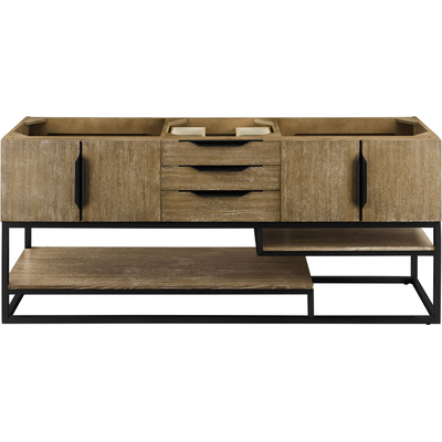 James Martin Columbia 72 inch Single Vanity Cabinet, Latte Oak, Matte Black, 840108964510, 983-V72S-LTO-MB