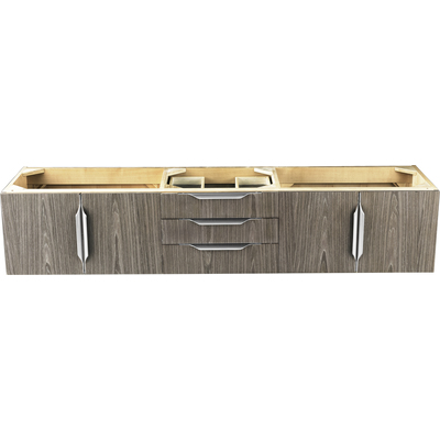 James Martin Columbia 72 inch Single Wall Mount Vanity Cabinet, Ash Gray, Brushed Nickel, 840108965180, 983-V72S-W-AG-N