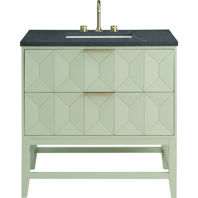 James Martin Emmeline 36 inch Single Vanity, Pistachio w/ 3 CM Charcoal Soapstone Top, 840467815249, D100-V36-PST-3CSP