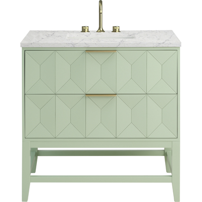 James Martin Emmeline 36 inch Single Vanity, Pistachio w/ 3 CM Eternal Jasmine Pearl Top, 840467815256, D100-V36-PST-3EJP