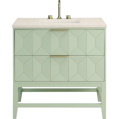 James Martin Emmeline 36 inch Single Vanity, Pistachio w/ 3 CM Eternal Marfil Top, 840467815263, D100-V36-PST-3EMR