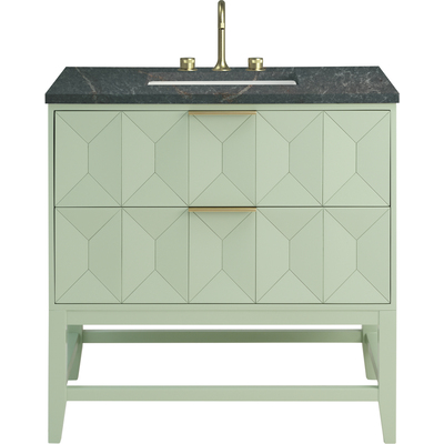 James Martin Emmeline 36 inch Single Vanity, Pistachio w/ 3 CM Parisien Bleu Top, 840467815294, D100-V36-PST-3PBL