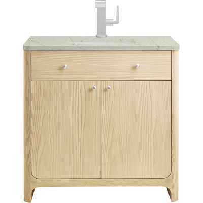 James Martin Gracyn 36 inch Single Vanity, Coastal Driftwood, w/ 3 CM Victorian Silver Quartz Top, 840467804946, D125-V36-CSD-3VSL