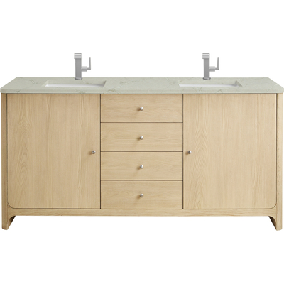 James Martin Gracyn 72 inch Double Vanity, Coastal Driftwood, w/ 3 CM Victorian Silver Quartz Top, 840467805028, D125-V72-CSD-3VSL