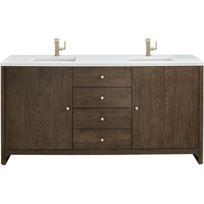 James Martin Gracyn 72 inch Double Vanity, Sable, w/ 3 CM White Zeus Quartz Top, 840467805059, D125-V72-SBL-3WZ